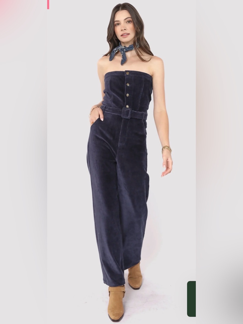 Sadie & Sage Morrison Strapless Belted Jumpsuit.
